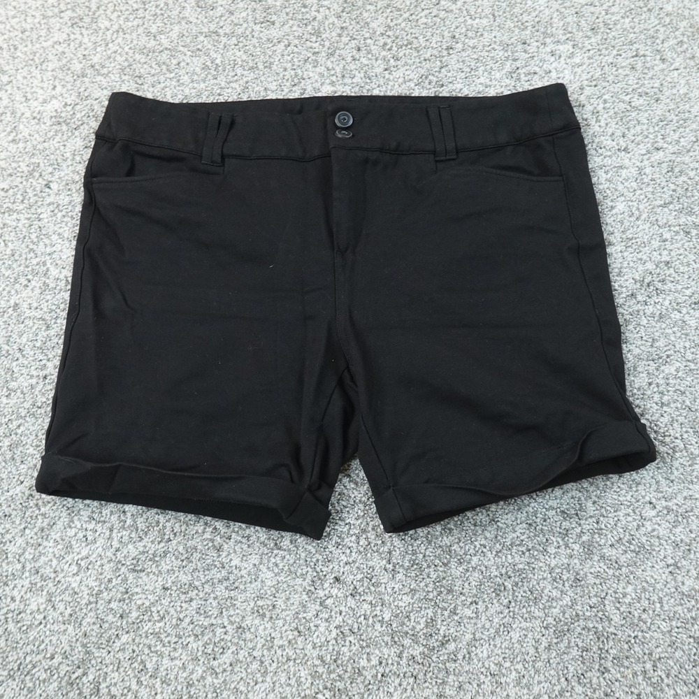 Torrid Shorts Womens 20 Black Chino Flat Front Stretch Plus Size Casual Cuffed